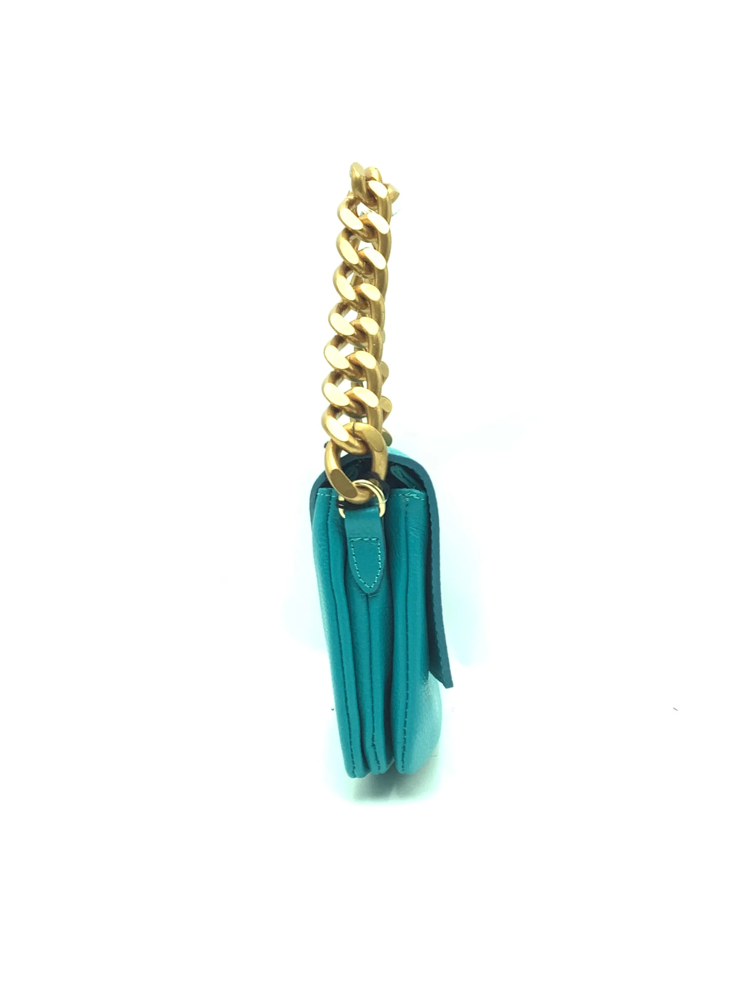 Monica Bini Bag Leather Turquoise W/Tags