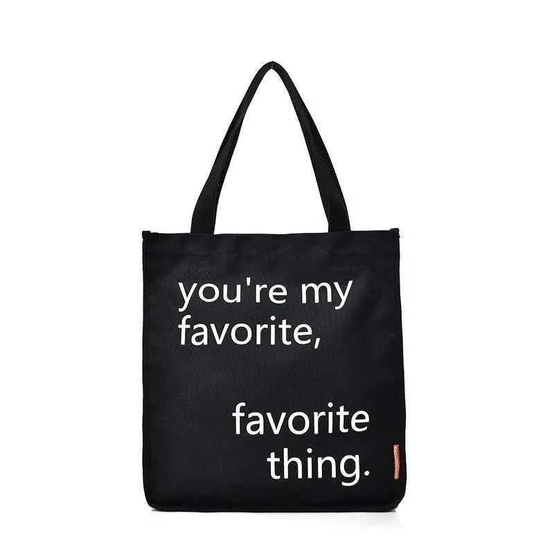 New Ladies Single Shoulder Bag Fashion Simple Letter Shoulder Bags Korean Version Of Solid Color Canvas Bags