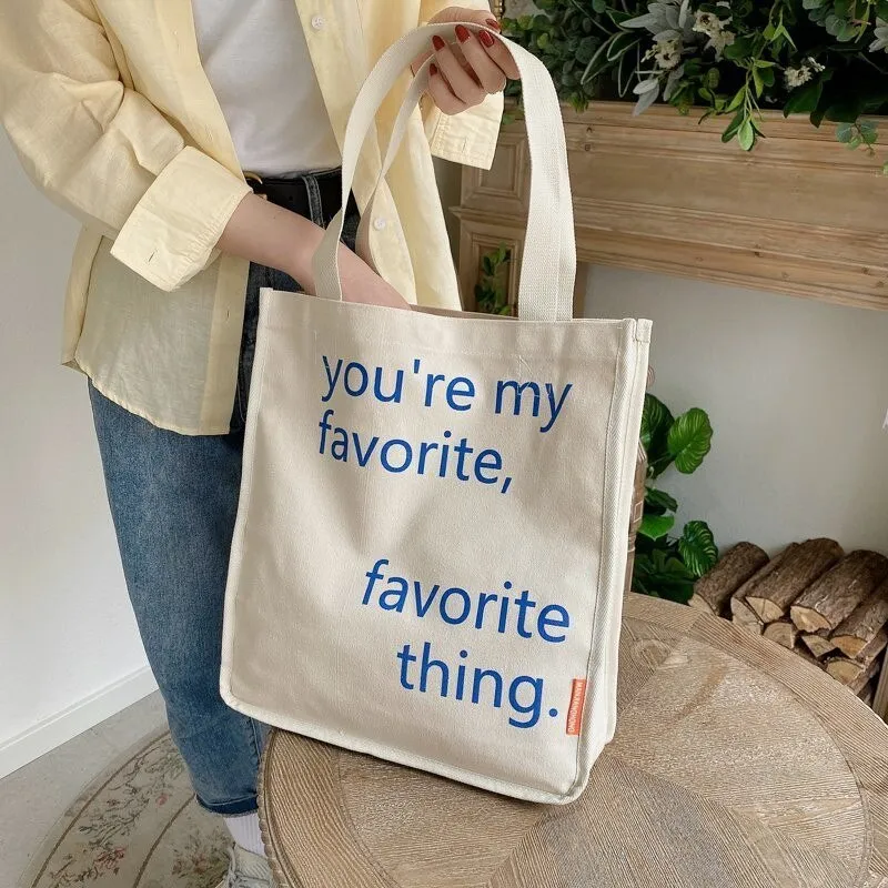New Ladies Single Shoulder Bag Fashion Simple Letter Shoulder Bags Korean Version Of Solid Color Canvas Bags