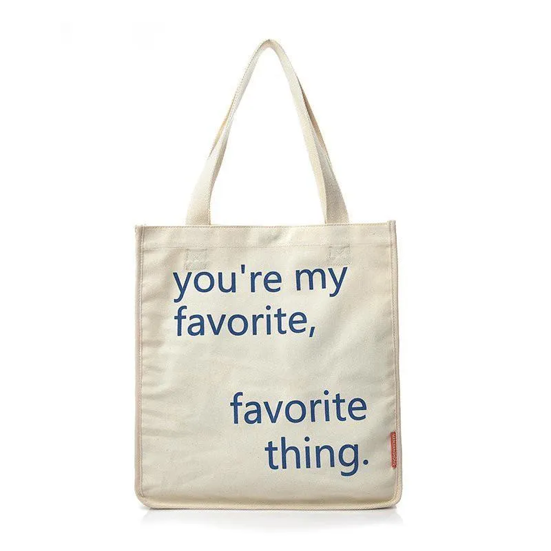 New Ladies Single Shoulder Bag Fashion Simple Letter Shoulder Bags Korean Version Of Solid Color Canvas Bags