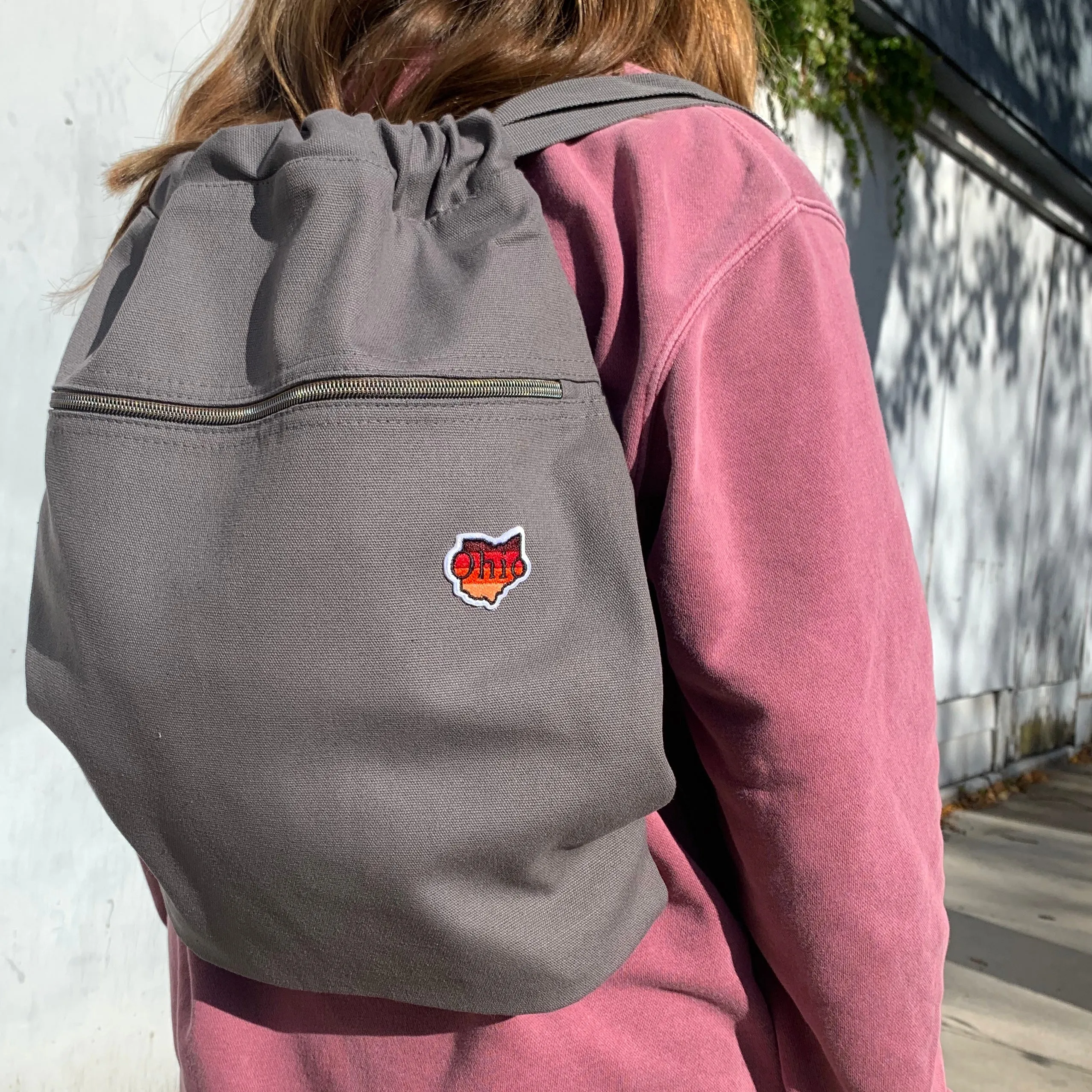 Ohio Sunset Patch Drawstring Backpack