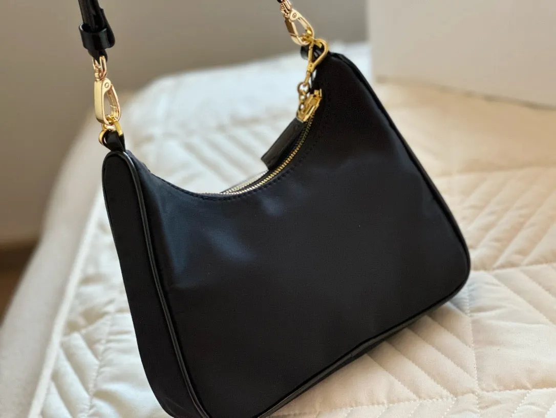 PD273 Re-Nylon and Brushed Leather Mini-bag / 8.6x7.6x2.3inch
