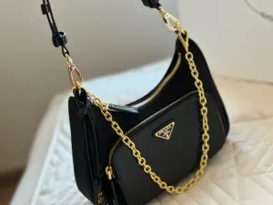 PD273 Re-Nylon and Brushed Leather Mini-bag / 8.6x7.6x2.3inch