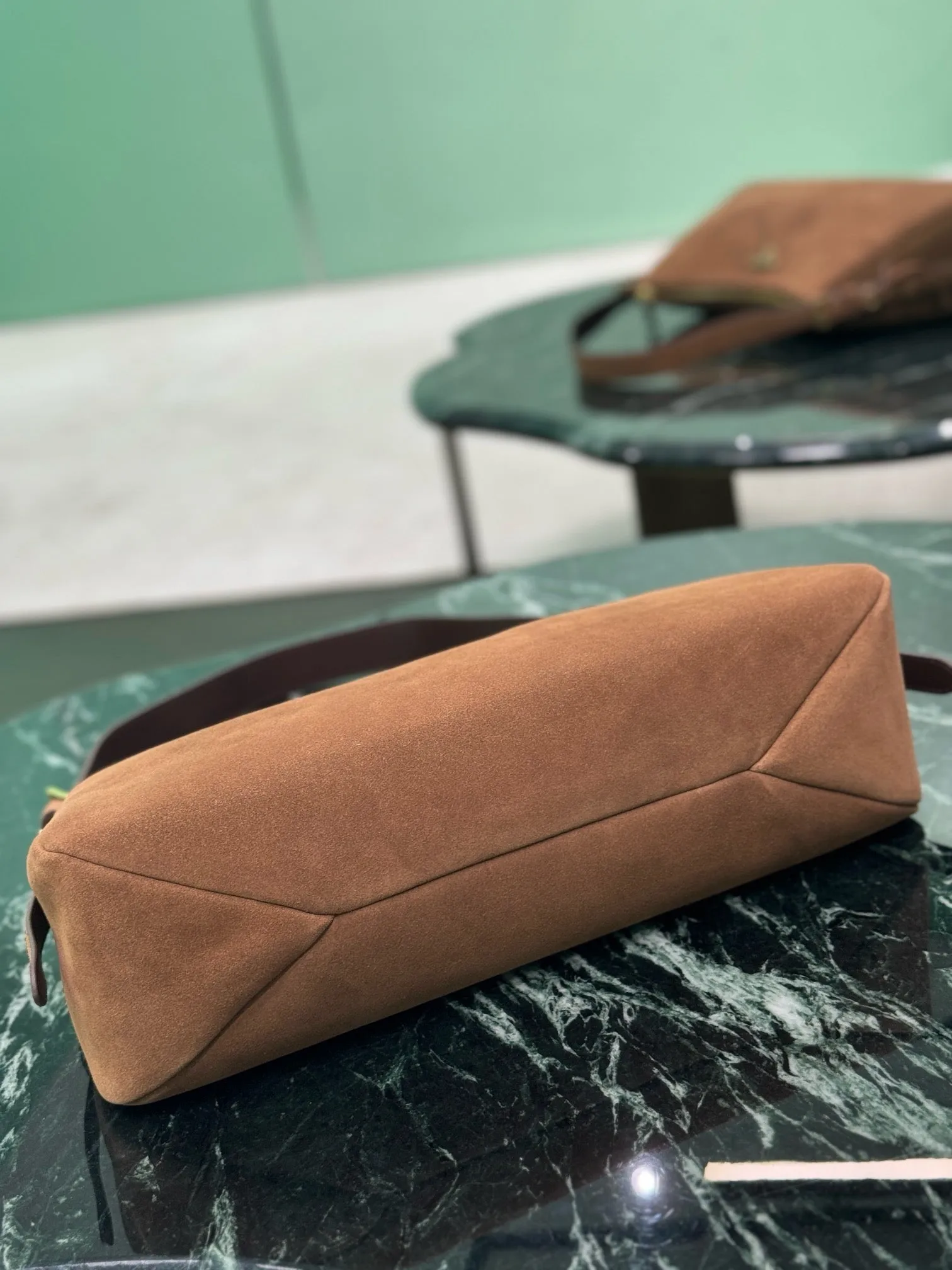 PD311 Prada Aimée Large Suede Shoulder Bag / HIGHEST QUALITY VERSION /9x15.3x4.7inch
