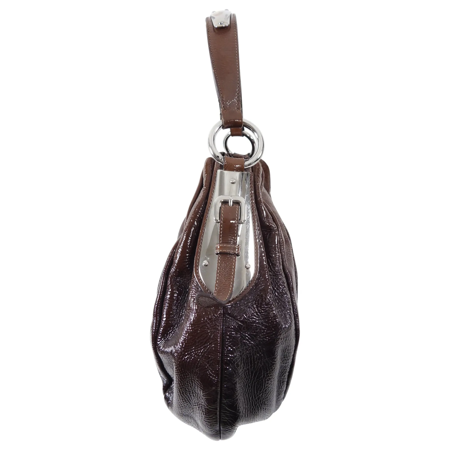 Prada Brown Ombre Patent Leather Shoulder Bag