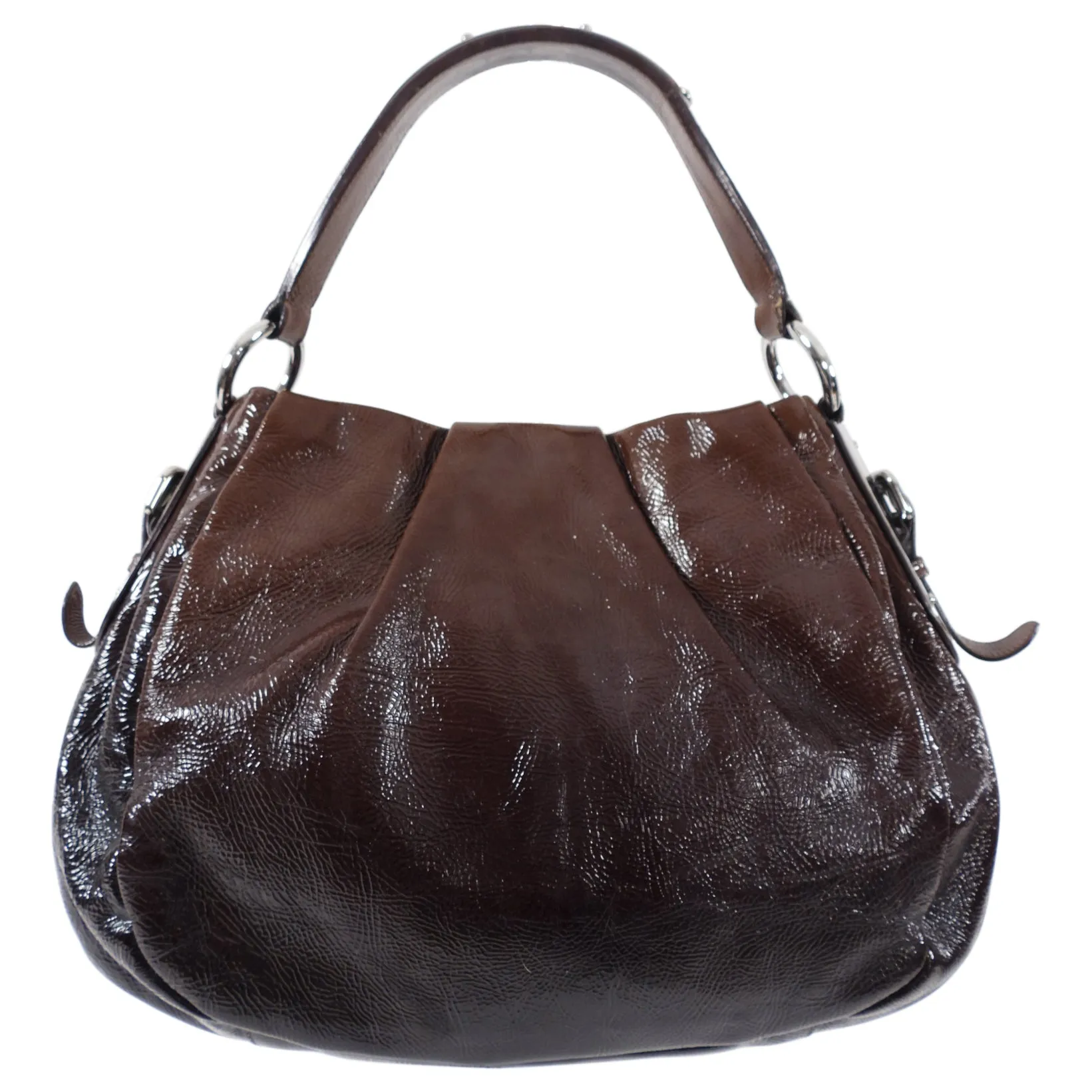 Prada Brown Ombre Patent Leather Shoulder Bag