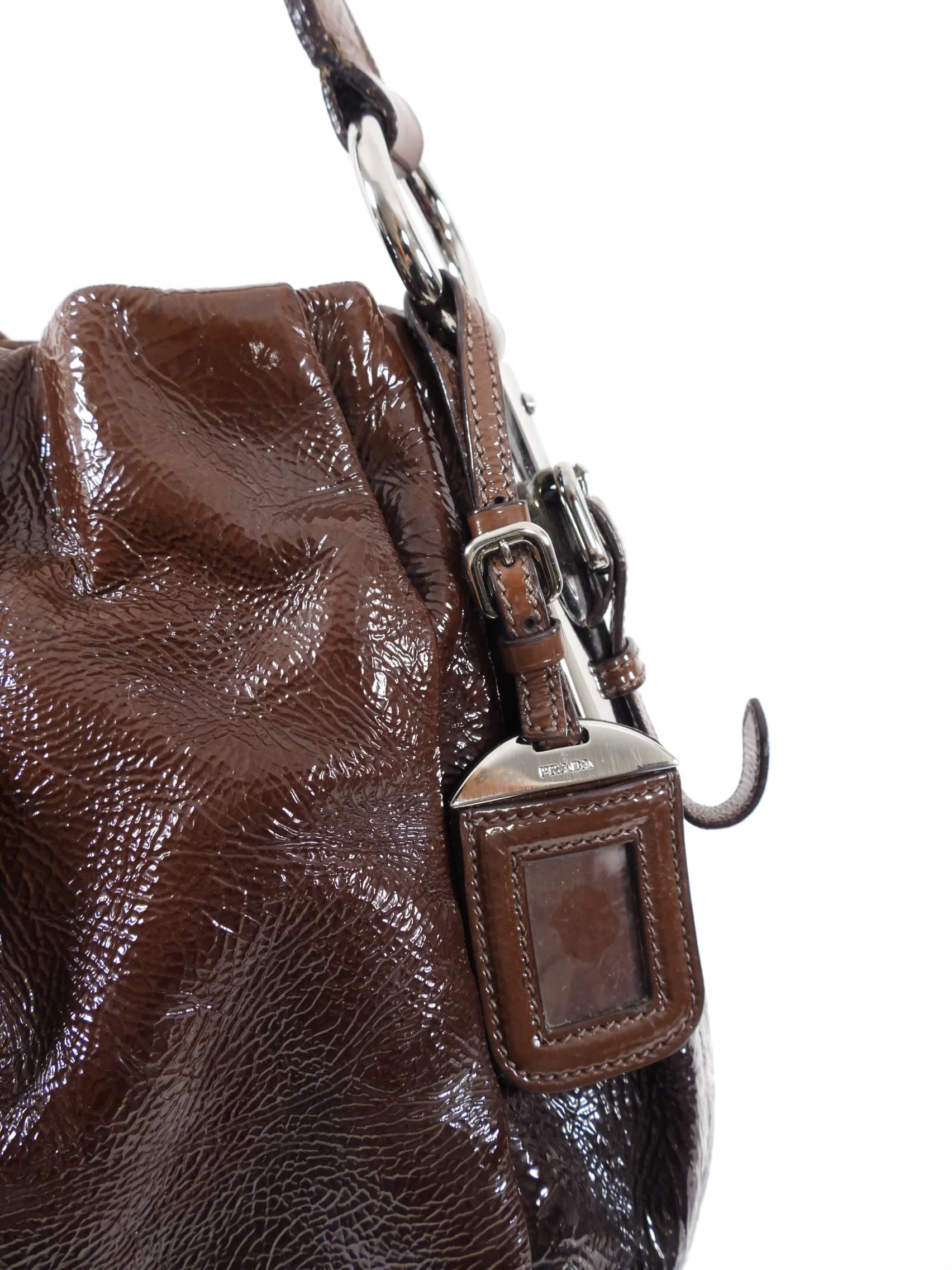 Prada Brown Ombre Patent Leather Shoulder Bag