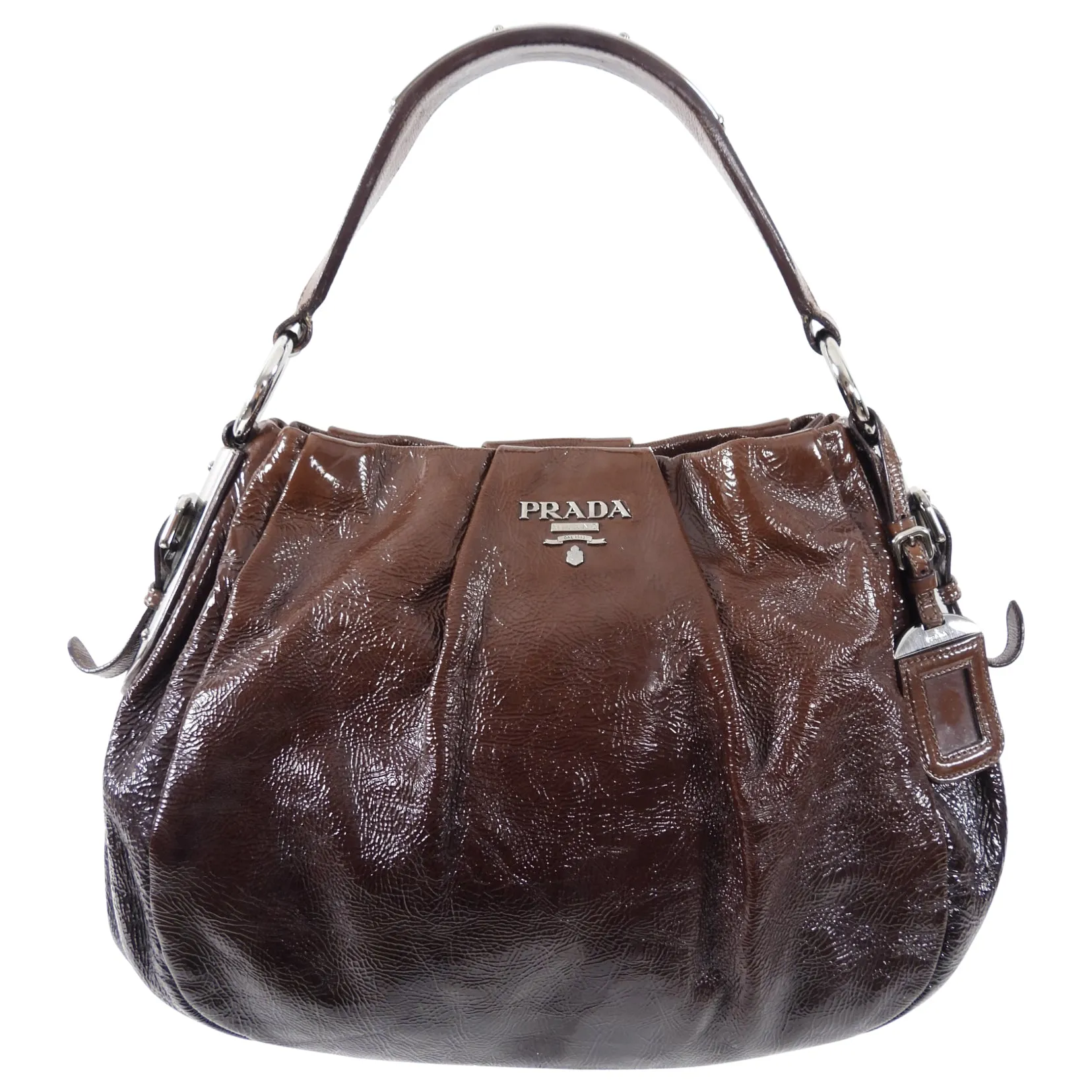 Prada Brown Ombre Patent Leather Shoulder Bag