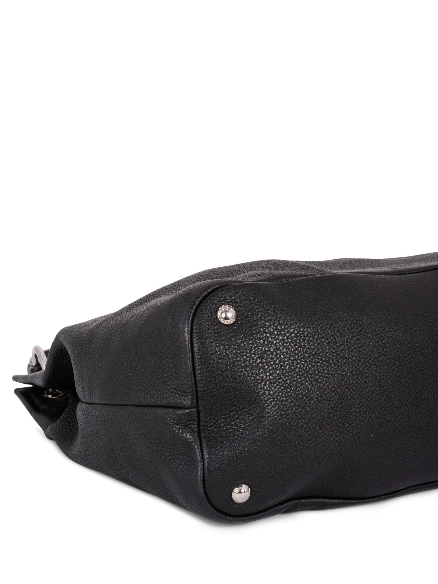 Prada Pebble Leather Hobo Bag Black