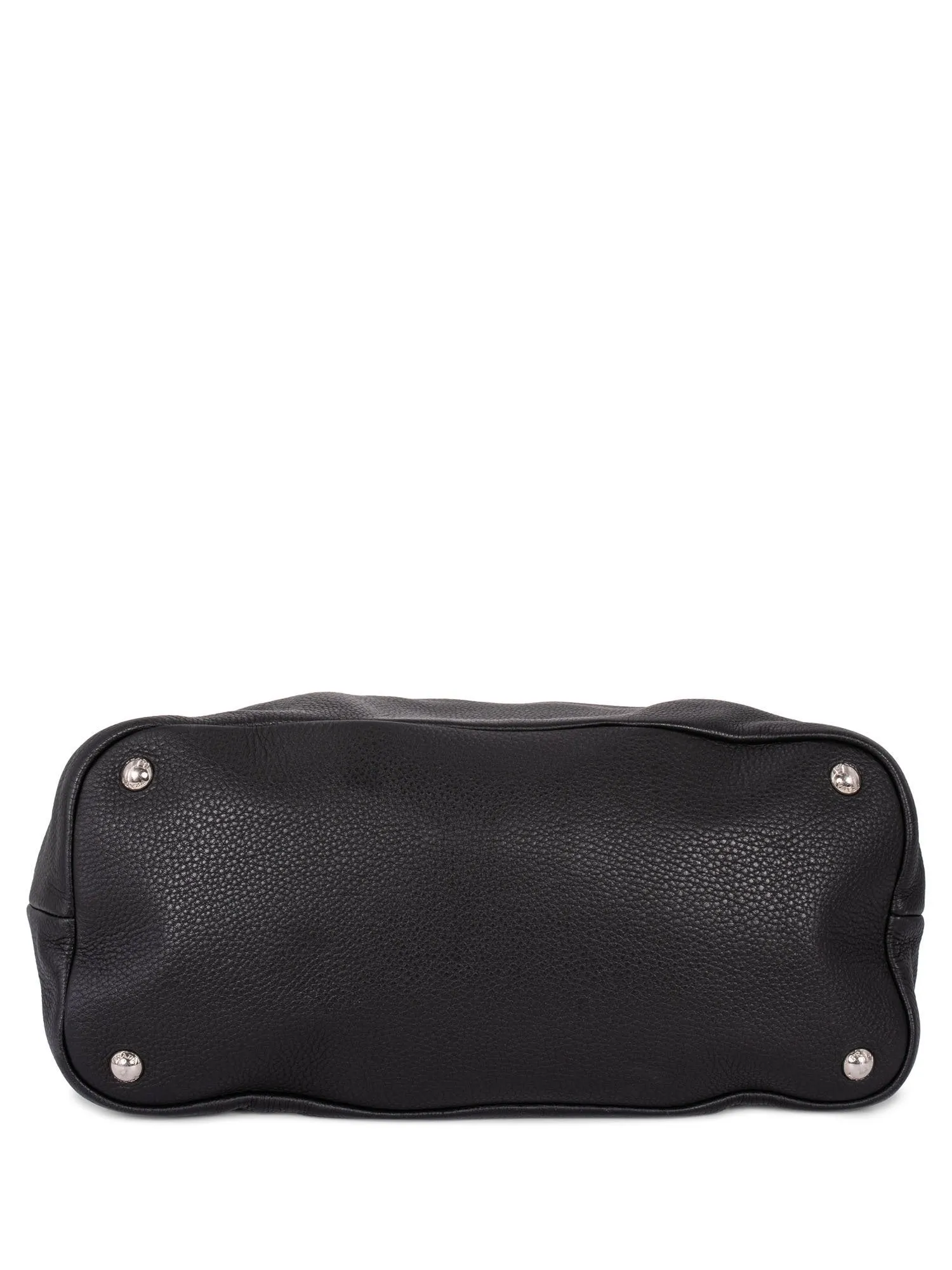 Prada Pebble Leather Hobo Bag Black