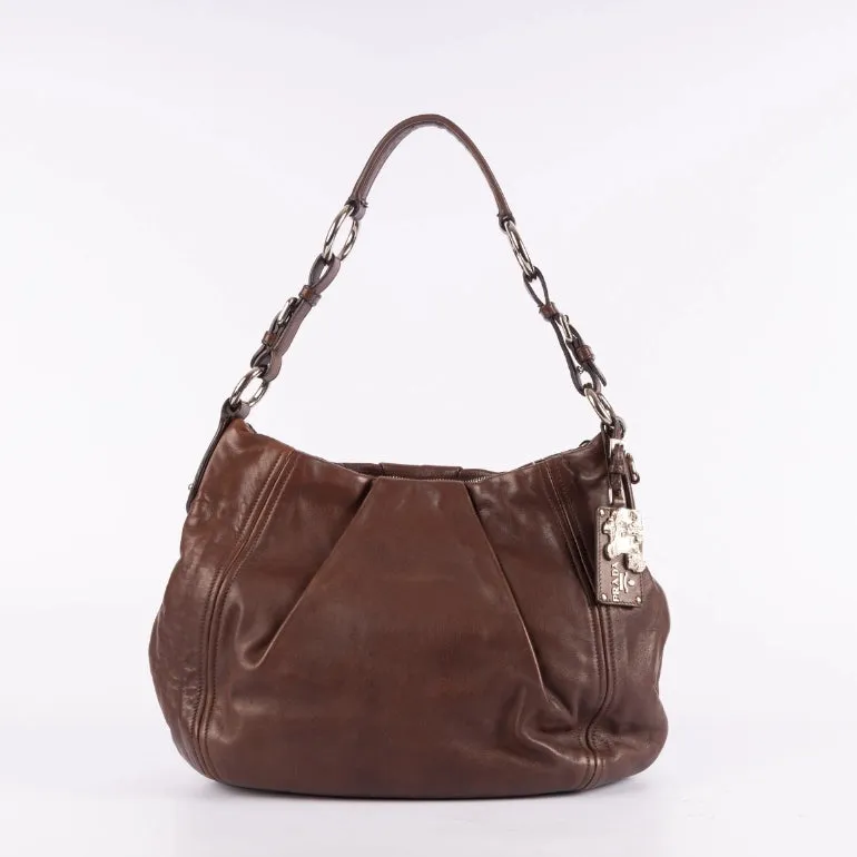 Prada Vitello Daino Bruciato Hobo Bag