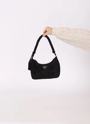 Rare Prada Nylon Beaded Tassel Shoulder Bag