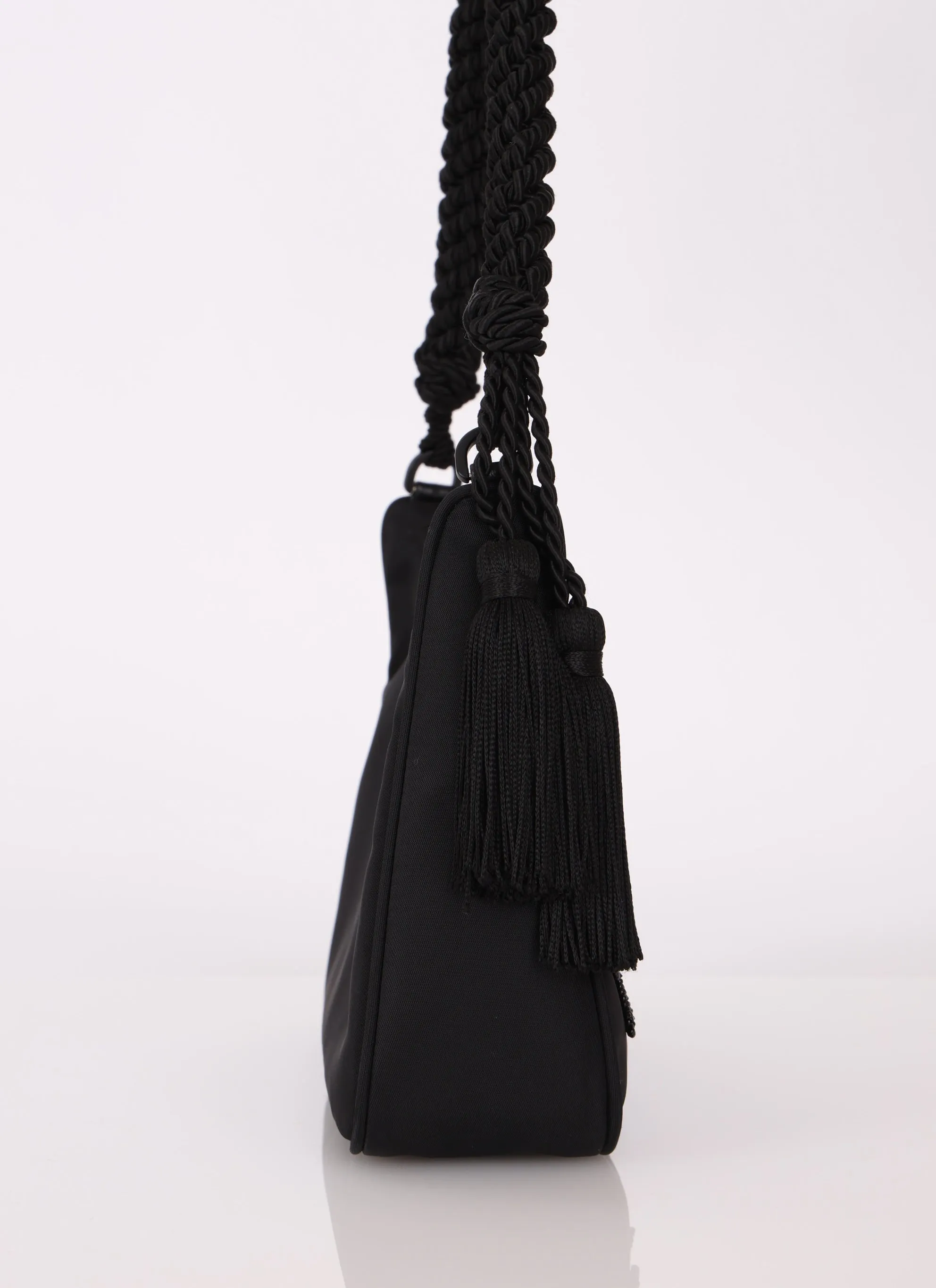 Rare Prada Nylon Beaded Tassel Shoulder Bag