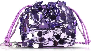 Sequin Crossbody Bag for Women, Drawstring Clutch Purses, Evening Bag For Wedding, Prom, Parties