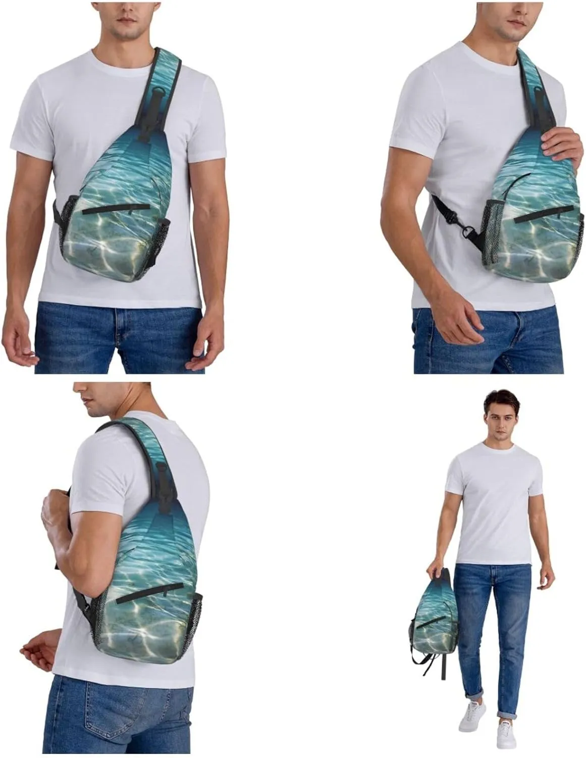 Sling Bag Crossbody Shoulder Bag Cross Chest Bag Color butterfly pattern Sling Backpack Travel Hiking Daypack