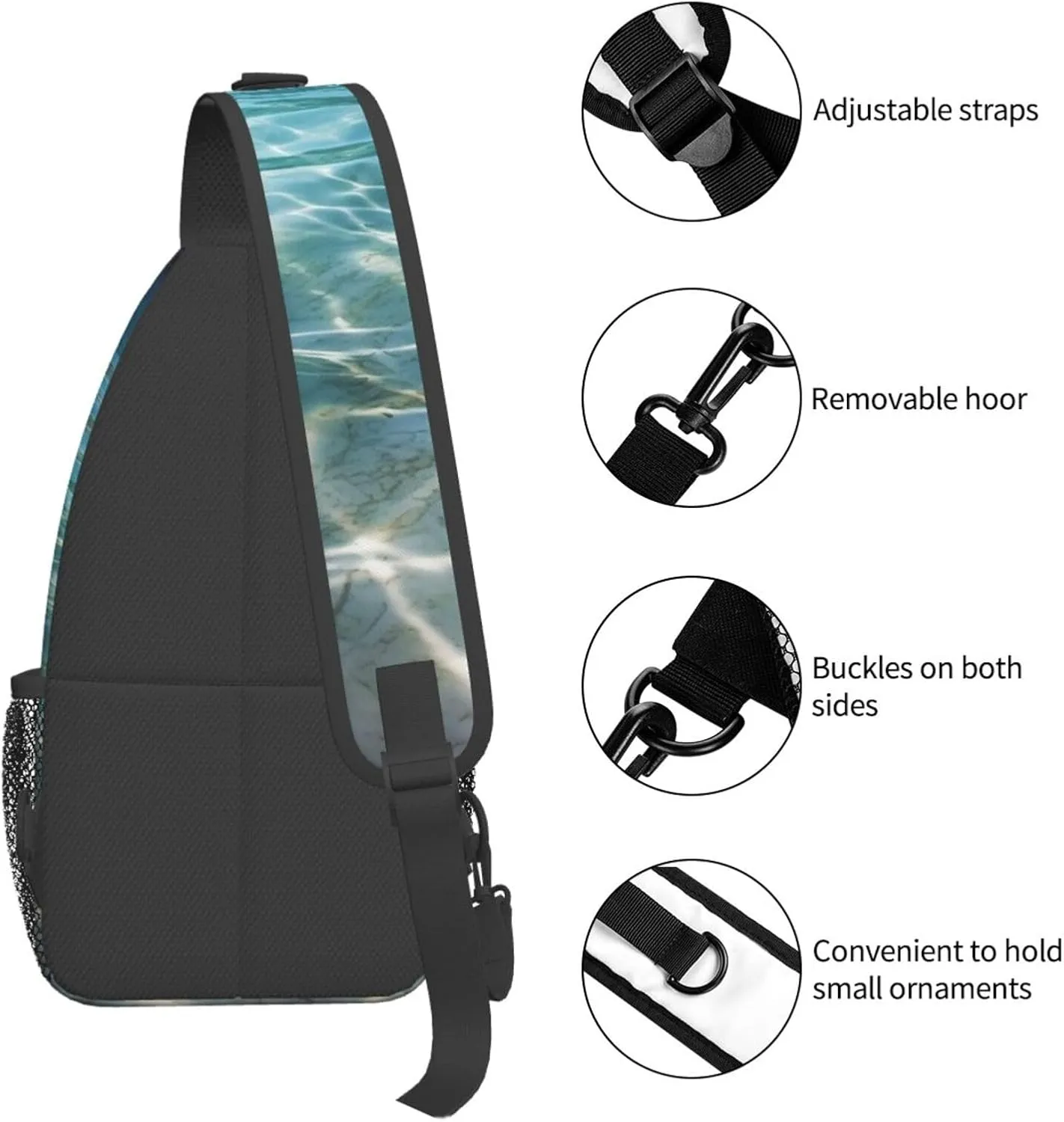 Sling Bag Crossbody Shoulder Bag Cross Chest Bag Color butterfly pattern Sling Backpack Travel Hiking Daypack