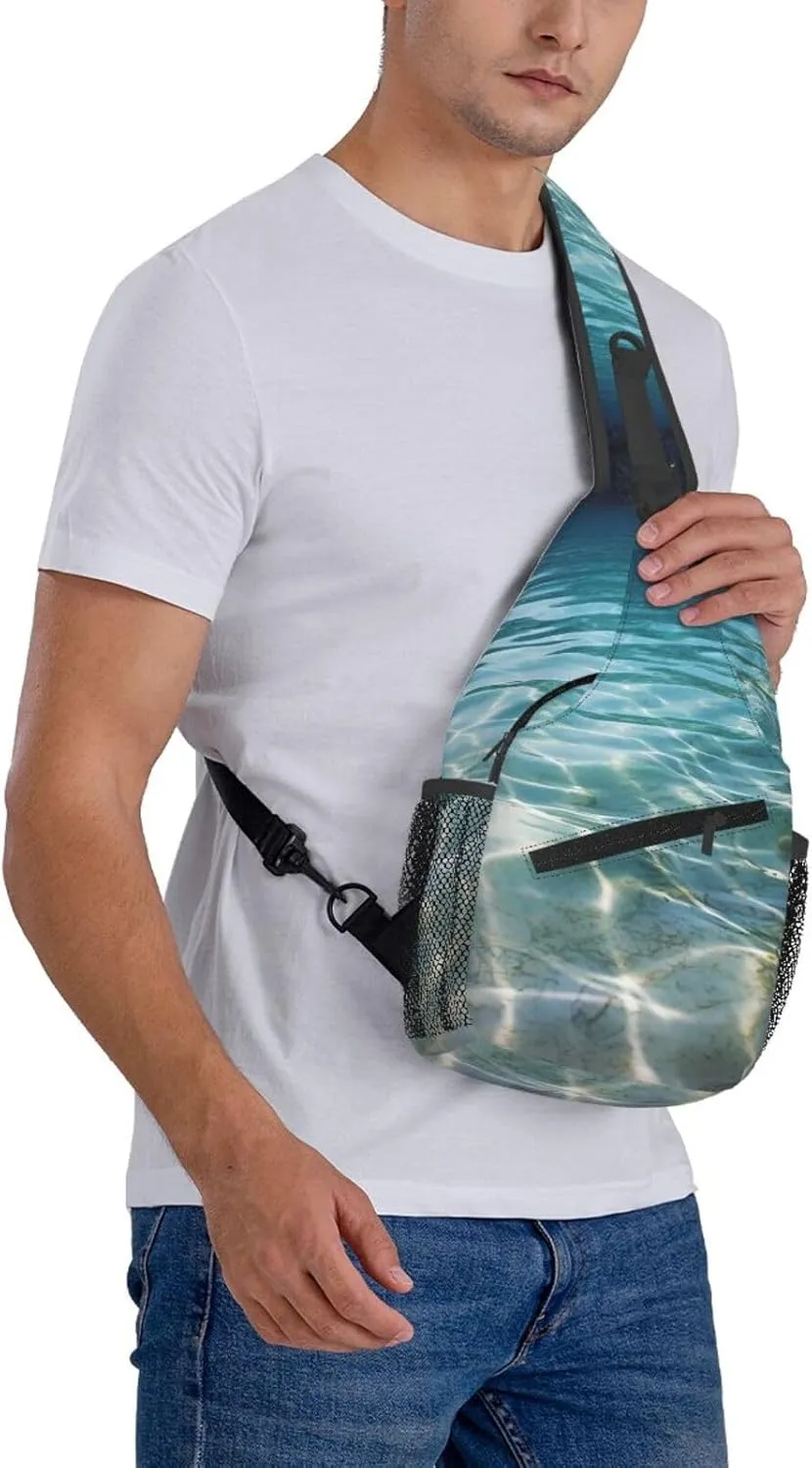 Sling Bag Crossbody Shoulder Bag Cross Chest Bag Color butterfly pattern Sling Backpack Travel Hiking Daypack