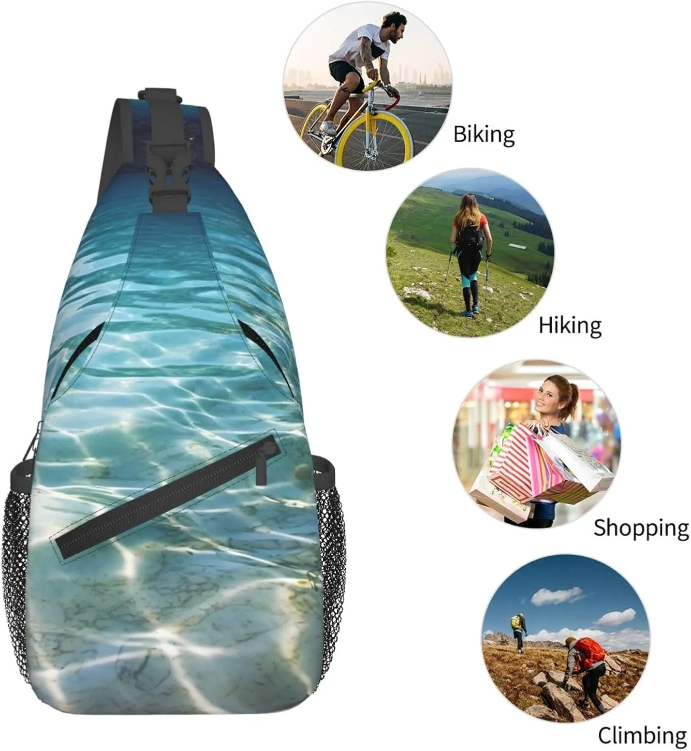 Sling Bag Crossbody Shoulder Bag Cross Chest Bag Color butterfly pattern Sling Backpack Travel Hiking Daypack