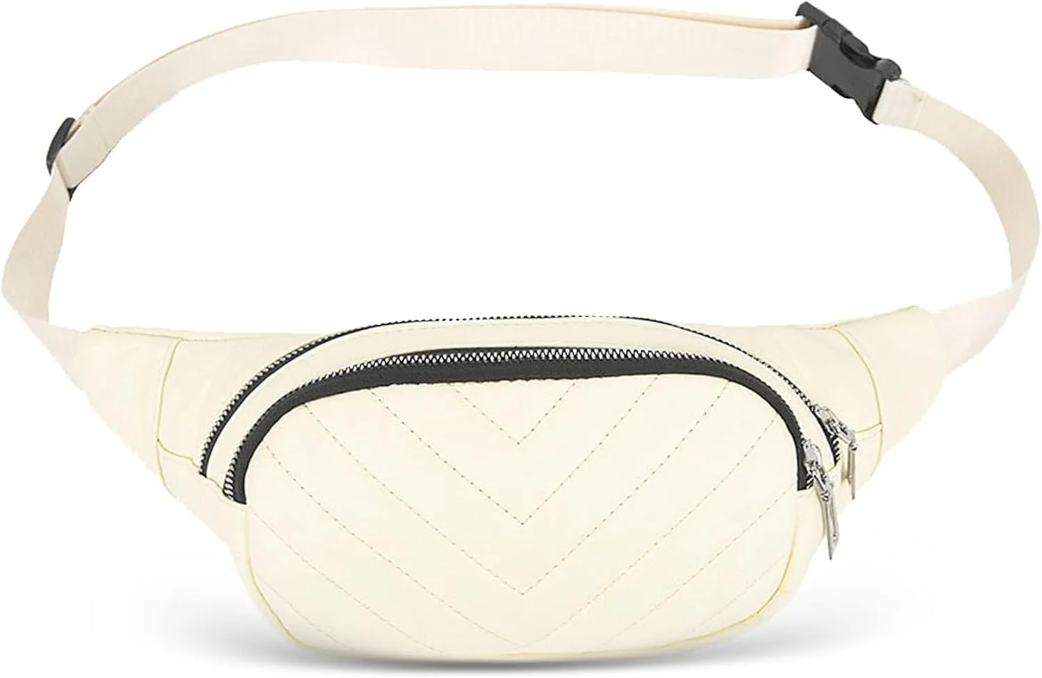 Small Belt Bags For Women,Sling Crossbody Fanny Pack,Cross Body Bag Purse For Trave,PU Leather,Gray Champagne, Beige