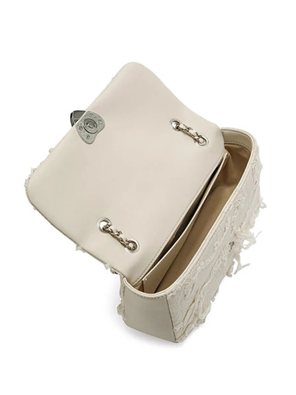 Smting | pearl chain heart lock purse