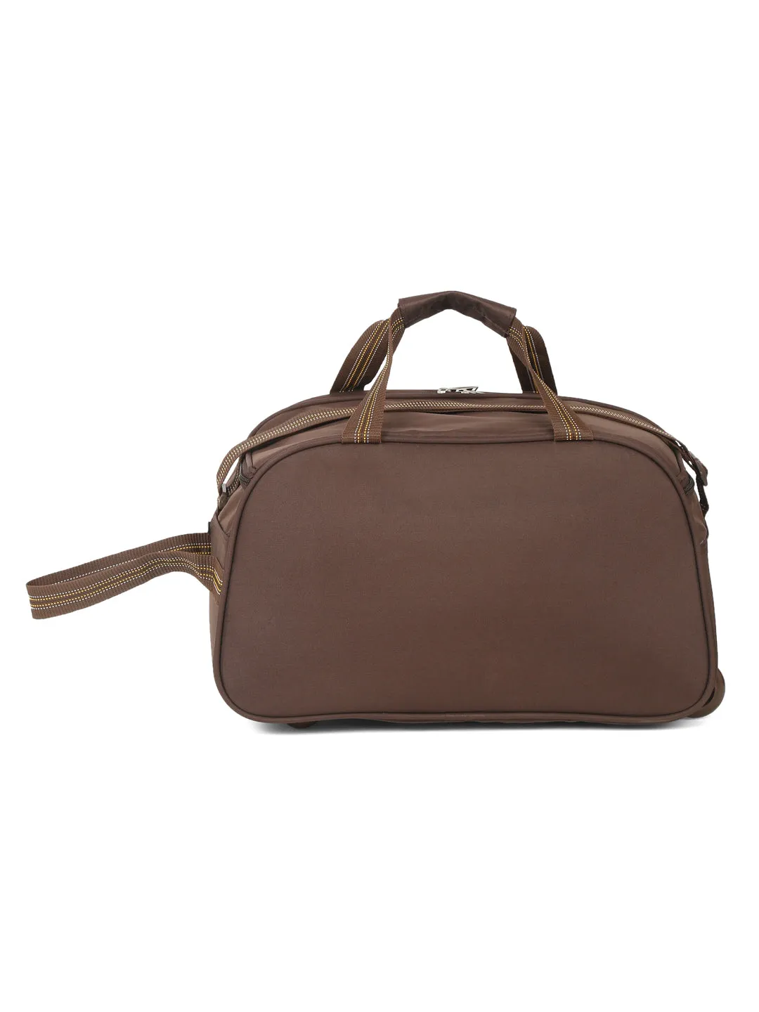 Teakwood Leather Brown Printed Small Duffel Bag