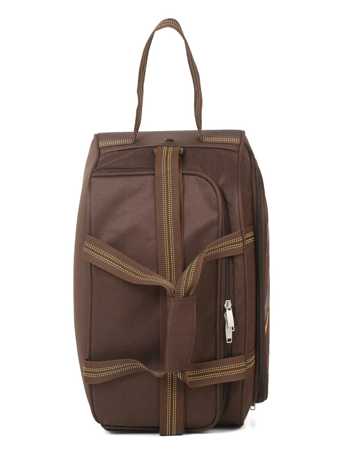 Teakwood Leather Brown Printed Small Duffel Bag