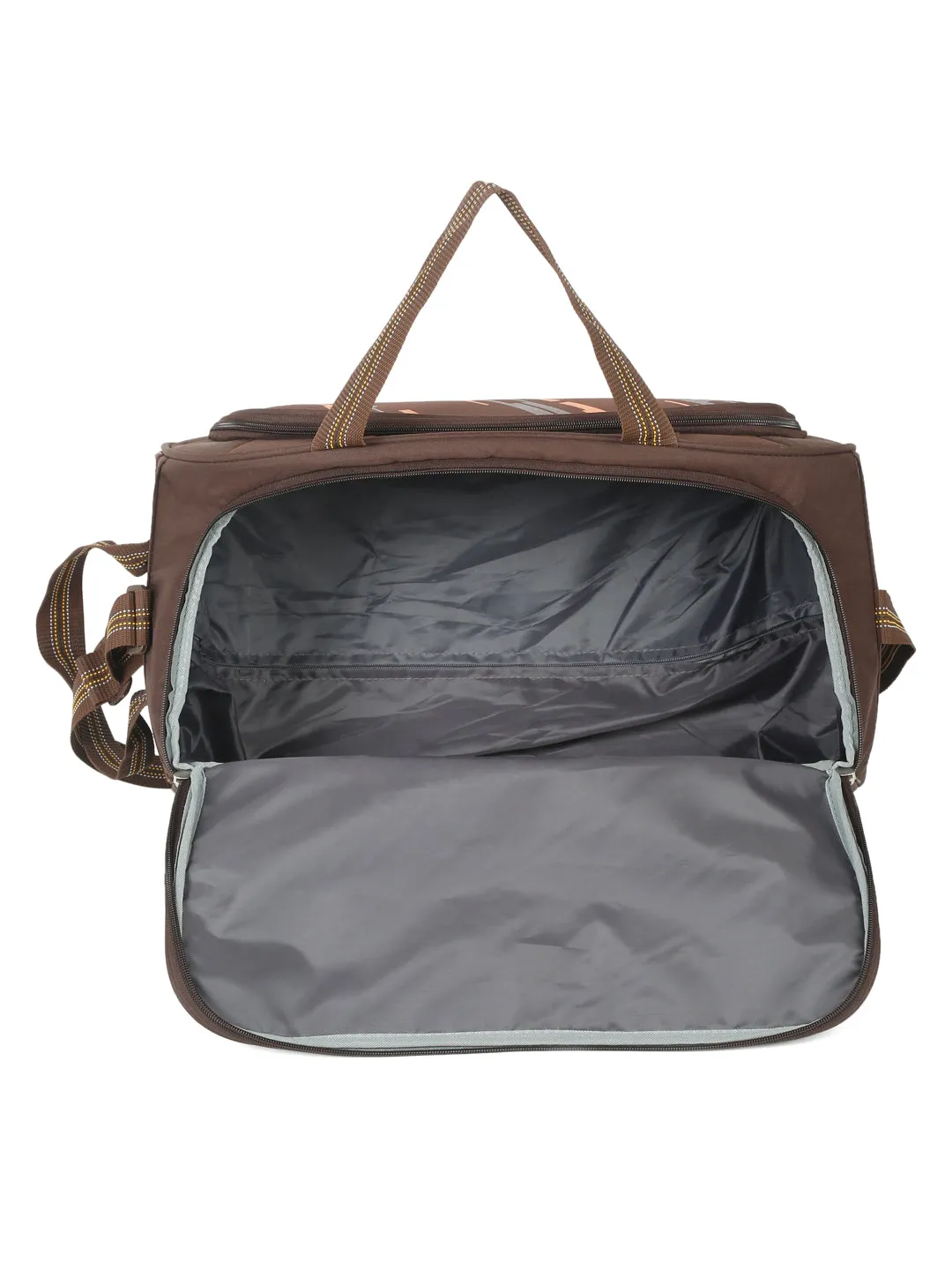 Teakwood Leather Brown Printed Small Duffel Bag