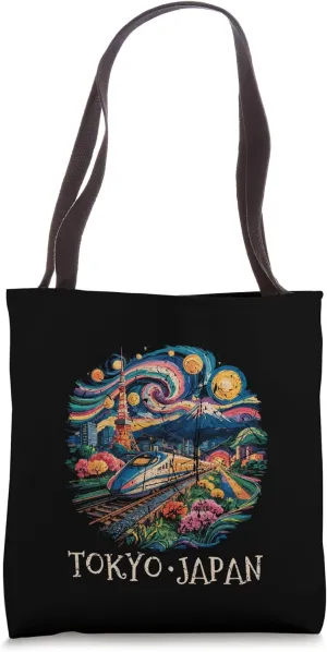Tokyo Skyline Japan Mt Fuji Shinkansen Tokyo Tower Anime Tote Bag
