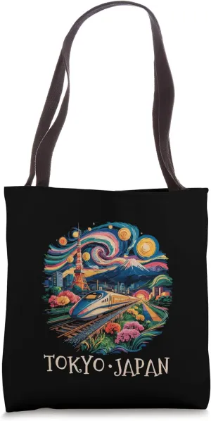 Tokyo Skyline Japan Mt Fuji Shinkansen Tokyo Tower Anime Tote Bag
