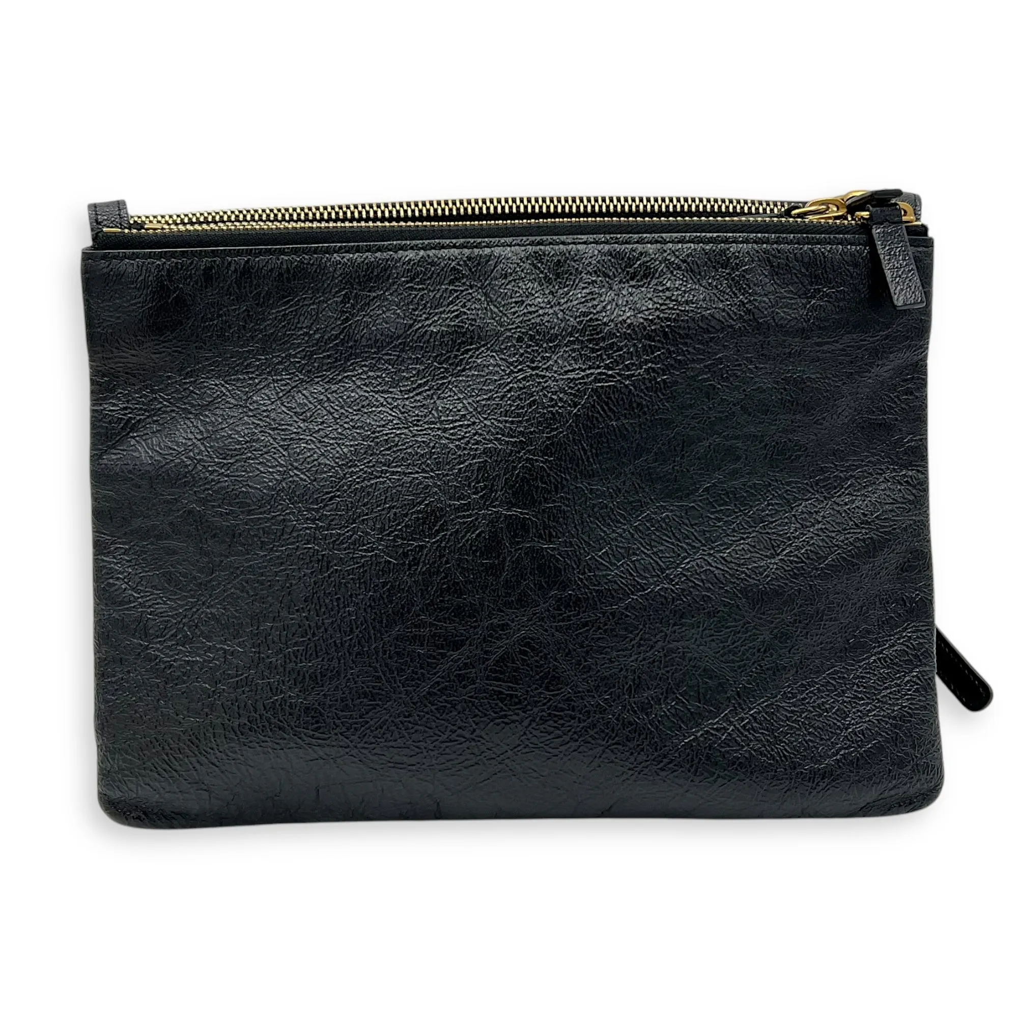 Trio Black Crossbody Bag in Calfskin, Gold hardware