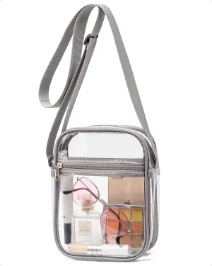 Vorspack Stadium Approved PVC Purse - Clear Crossbody Bag with Front Pocket for Concerts, Sports, Festivals