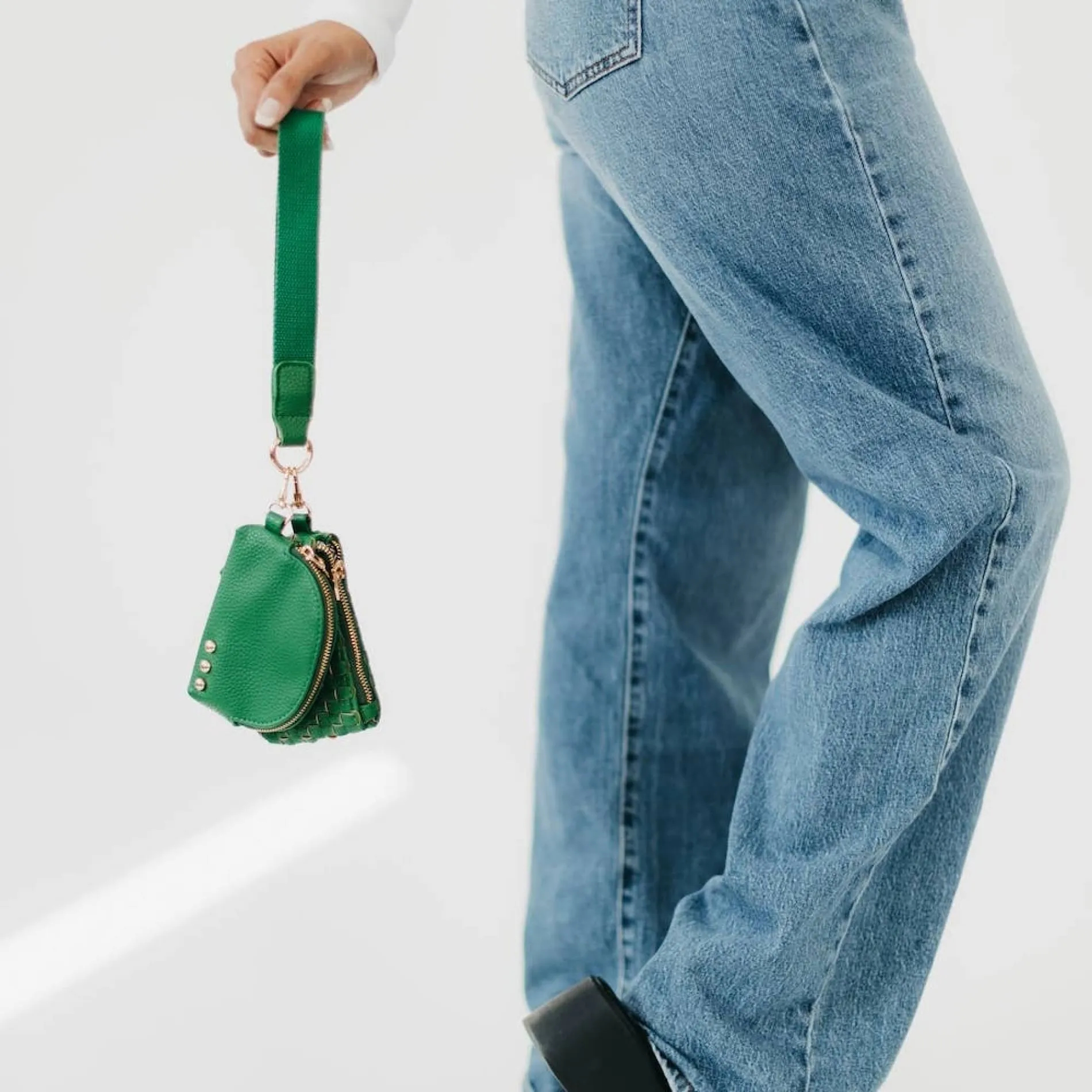 Wonderlust Woven Dual Pouch Wristlet 